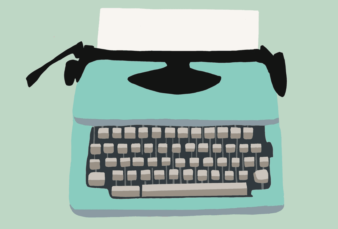 Write a Book with Kim Purcell, typewriter illustration